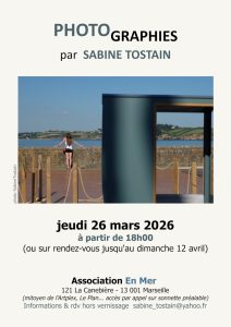 Affiche expo Marseille 26 mars 2026 Sabine Tostain